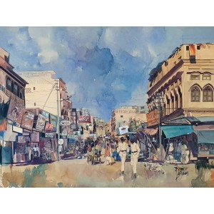 Syed Tanveer Shams, 15 x 21 Inch, Watercolor on Paper, Cityscape Painting, AC-STS-004